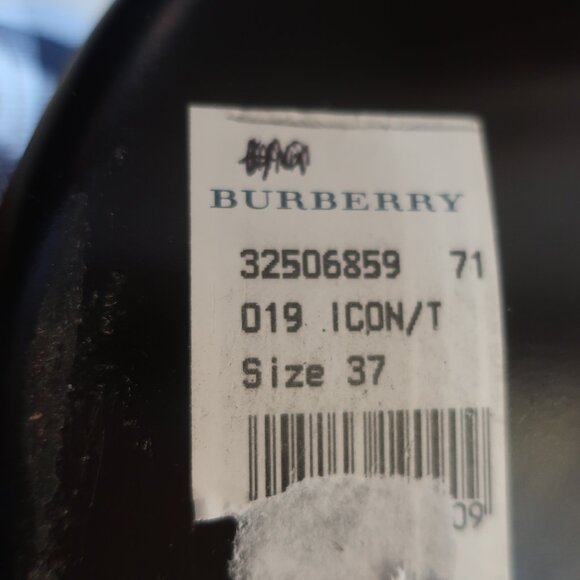 Authentic Burberry Brown Leather Nova Check Plaid Platform Wedge Heel 37 US/7 - Picture 13 of 13